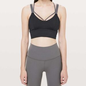 Lululemon Pushing Limits Bra. Size 10. Black/Gray